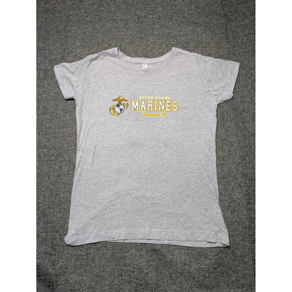 United‎ States Mariners Women's Shirt Semper Fi Grey & Yellow Eagle Size Small